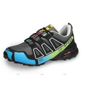 Men's Fashion Personality Multicolor Outdoor Sneakers (Option: Grey Blue-43)