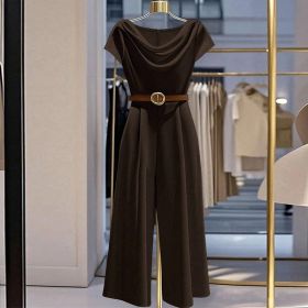 European And American Elegant Style Satin Jumpsuit (Option: S-Black)