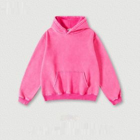 Men's Fashion Retro Velvet Padded Hooded Sweatshirt (Option: Rose Pink-M-Tops)