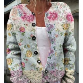 3D Digital Printing Cardigan Knitted Coat (Option: Style4-5XL)