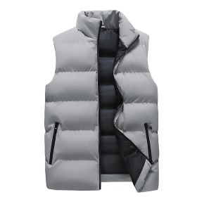 Plus Size Cotton Clothes Vest Coat Men's Thickened (Option: Grey-5XL)