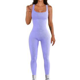 Women's Suspender Tank Top Tights (Option: Purple-L)