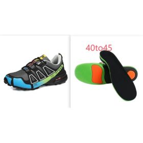 Summer Hiking Shoes Outdoor Shoes Men's Super Lightweight Breathable Shock Absorption Off-road Trekking Shoes (Option: Gray Green set-43)