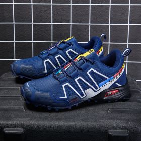 Summer Hiking Shoes Outdoor Shoes Men's Super Lightweight Breathable Shock Absorption Off-road Trekking Shoes (Option: Blue color-43)