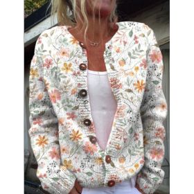 3D Digital Printing Cardigan Knitted Coat (Option: Hwjef8dcef0-L)