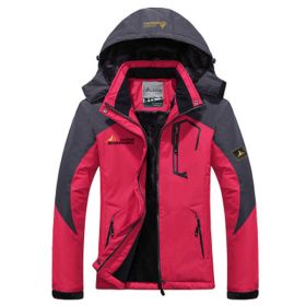 Couple outdoor hooded plus size (Option: Female rose red-XXL)