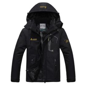 Couple outdoor hooded plus size (Option: Male black-3XL)