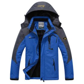 Couple outdoor hooded plus size (Option: Male blue-L)