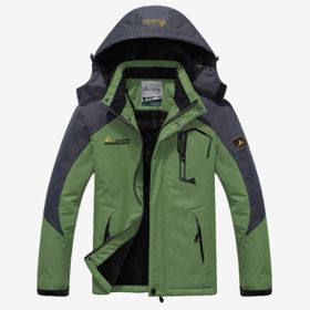 Couple outdoor hooded plus size (Option: Male grass green-XXL)