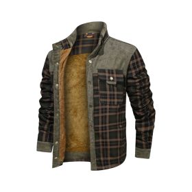 Men's Wool Thick Coat Jacket (Option: Broad black stripe-USA S)