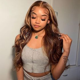 4x4 Lace Closure Wig Human Hair P427 Body Wave Density (Option: 12inch)