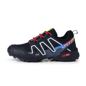 Men's Fashion Personality Multicolor Outdoor Sneakers (Option: Black-44)