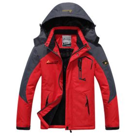 Couple outdoor hooded plus size (Option: Male red-L)
