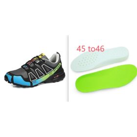 Summer Hiking Shoes Outdoor Shoes Men's Super Lightweight Breathable Shock Absorption Off-road Trekking Shoes (Option: Gray Green set-46)