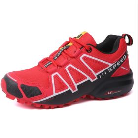 Summer Hiking Shoes Outdoor Shoes Men's Super Lightweight Breathable Shock Absorption Off-road Trekking Shoes (Option: Red-36)