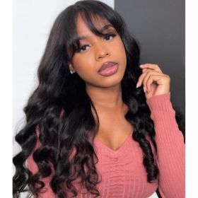 Full Machine Made Wig Body Wave Natural Color Density (Option: 12inch)