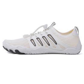 Men's Outdoor Breathable Casual Shoes (Option: White Black-43)