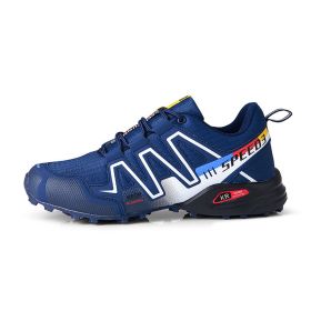 Men's Fashion Personality Multicolor Outdoor Sneakers (Option: Blue-39)