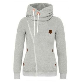 Women's Sport Cardigan Side Zipper Hoodie (Option: Light Gray-S)