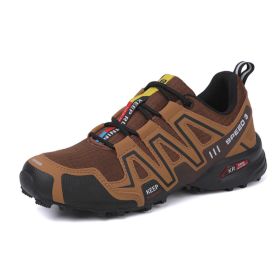 Men's Fashion Personality Multicolor Outdoor Sneakers (Option: Brown-42)