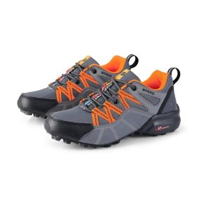 Lightweight Breathable Men's Mesh Outdoor Sports And Casual Hiking Shoes (Option: Gray Orange-41)