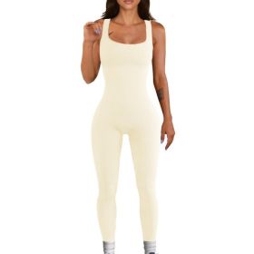 Women's Suspender Tank Top Tights (Option: Beige-2XL)
