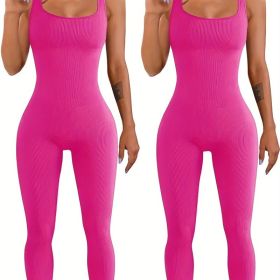 Women's Suspender Tank Top Tights (Option: Pink pink-2XL)