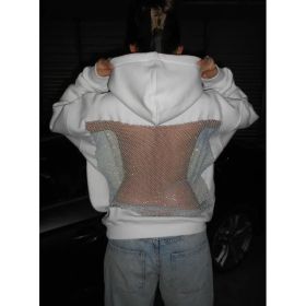 Women's Hooded Sportswear Casual Long Sleeved Shirt (Option: White-XXL)