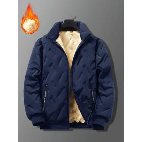 Berber Fleece Cotton Coat Fleece-lined Thickened Cold Protection Warm Winter (Option: Blue-M)