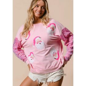 European And American Women's Clothing Christmas Long-sleeved Sweater (Option: Pink-M)