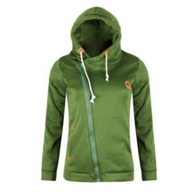 Women's Sport Cardigan Side Zipper Hoodie (Option: Green-M)