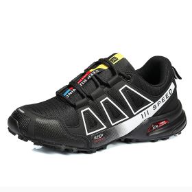 Summer Hiking Shoes Outdoor Shoes Men's Super Lightweight Breathable Shock Absorption Off-road Trekking Shoes (Option: Black And White-41)