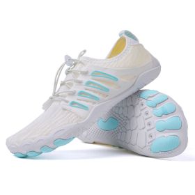 Men's Outdoor Breathable Casual Shoes (Option: White Blue-46)