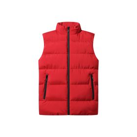 Plus Size Cotton Clothes Vest Coat Men's Thickened (Option: Red-2XL)