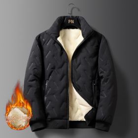 Berber Fleece Cotton Coat Fleece-lined Thickened Cold Protection Warm Winter (Option: Black-2XL)