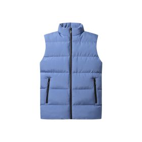Plus Size Cotton Clothes Vest Coat Men's Thickened (Option: Cloudy Blue-XL)