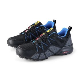 Lightweight Breathable Men's Mesh Outdoor Sports And Casual Hiking Shoes (Option: Black Blue-42)