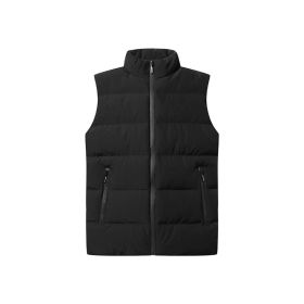 Plus Size Cotton Clothes Vest Coat Men's Thickened (Option: Black-4XL)